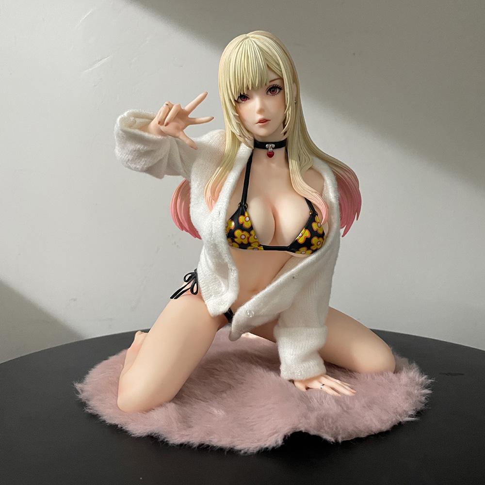 19cm My Dress-Up Darling Marin Kitagawa Swimsuit Ver. Two Headed 1/5 Scale PVC Action Figure Anime Figure Model Toys Doll Gift