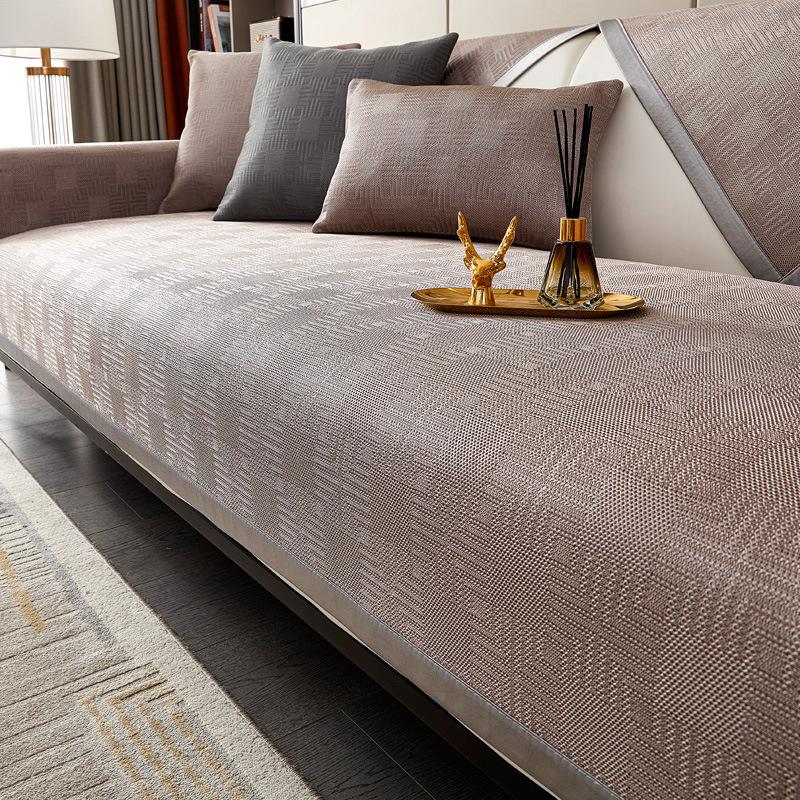 Summer Ice Silk Sofa Cushion Light Luxury Mat Seat Cushion Summer Simple Modern High-End Non-Slip Leather Sofa Cover