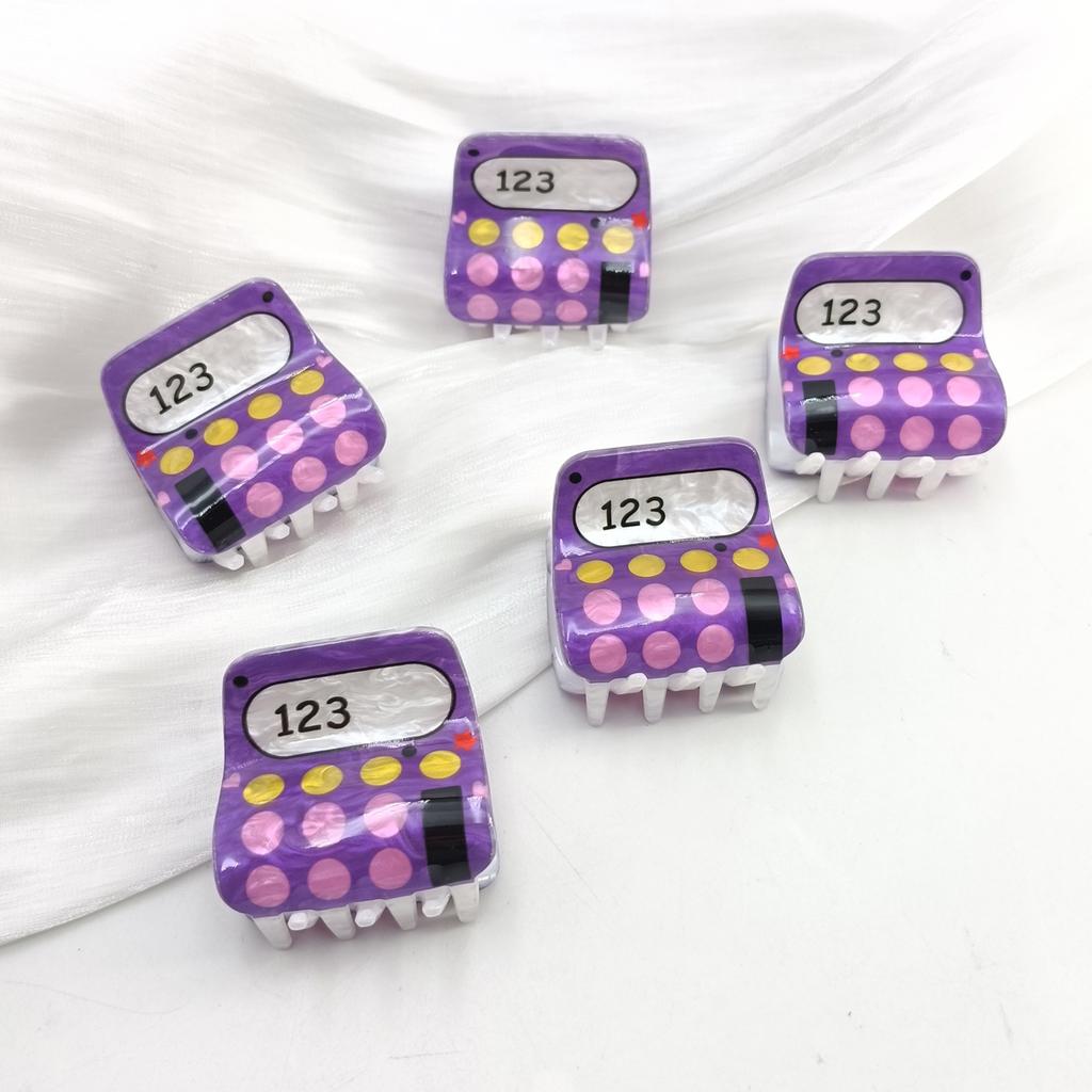 cartoon small cute acrylic back-to-school season Bee, apple and calculator style hairpin, small hair claw