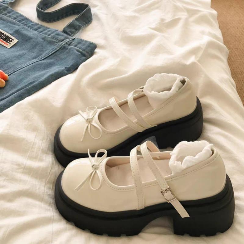 

Женские осенние новые ретро туфли на платформе из маленькой кожи, женские студенческие туфли Мэри Джейн 40