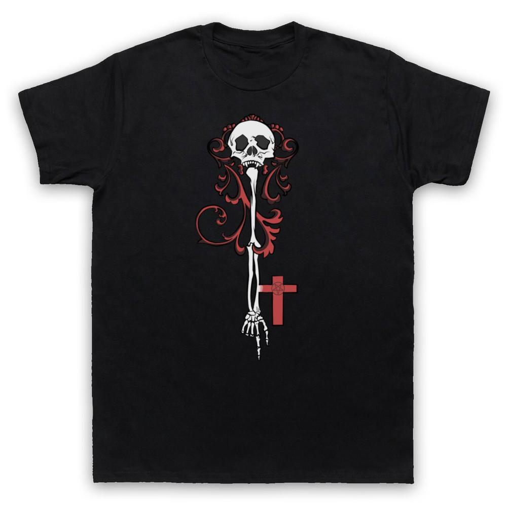 

Skeleton Key Gothic Illustration Horror Pentagram Mens And Womens T-Shirt XL