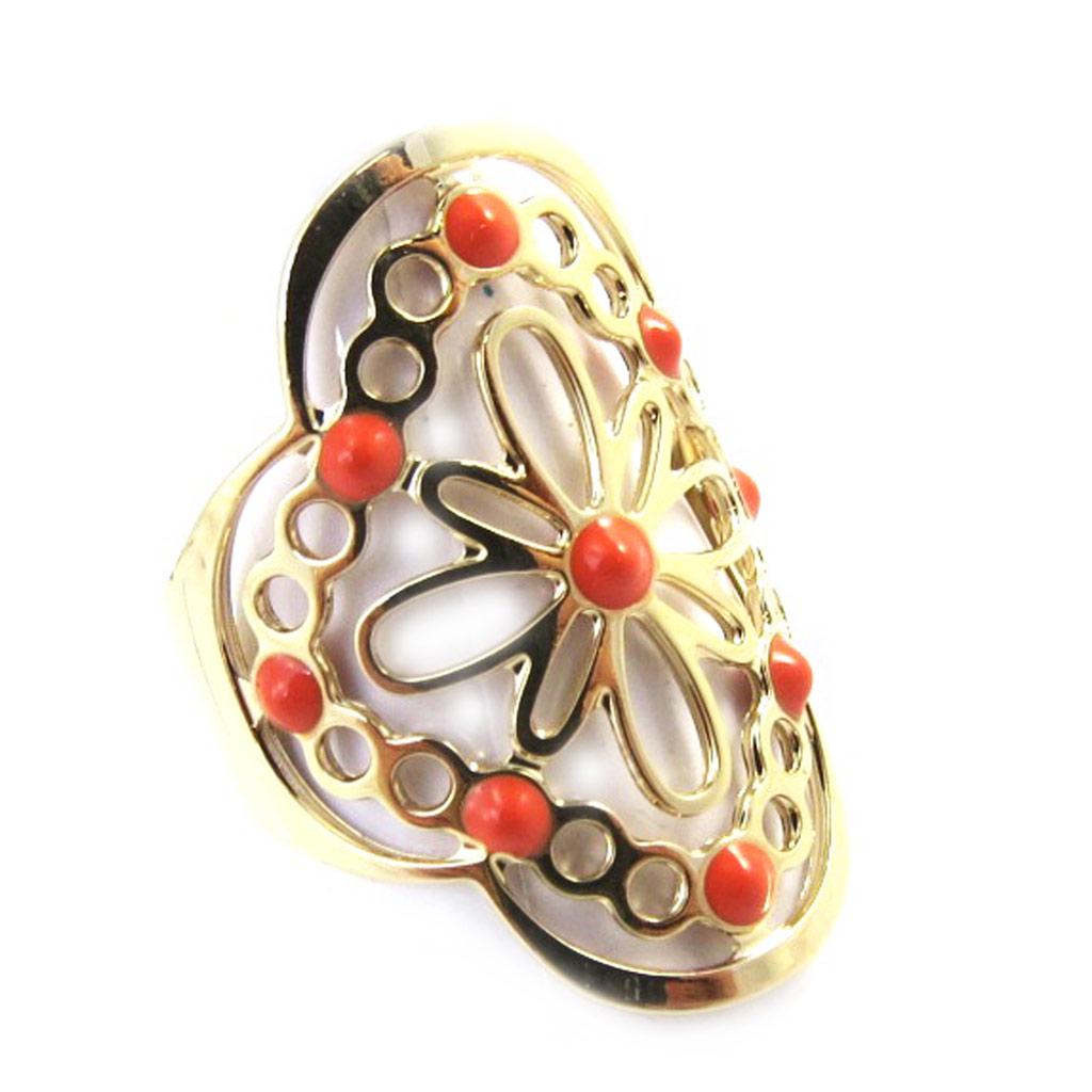 Gold Plated Ring 'Carmen' Golden Orange
