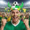 Velvet Carnival Hat Football Themed Colorful Soccer Hat Sports Style Fully Enclosed Festive Party Cap