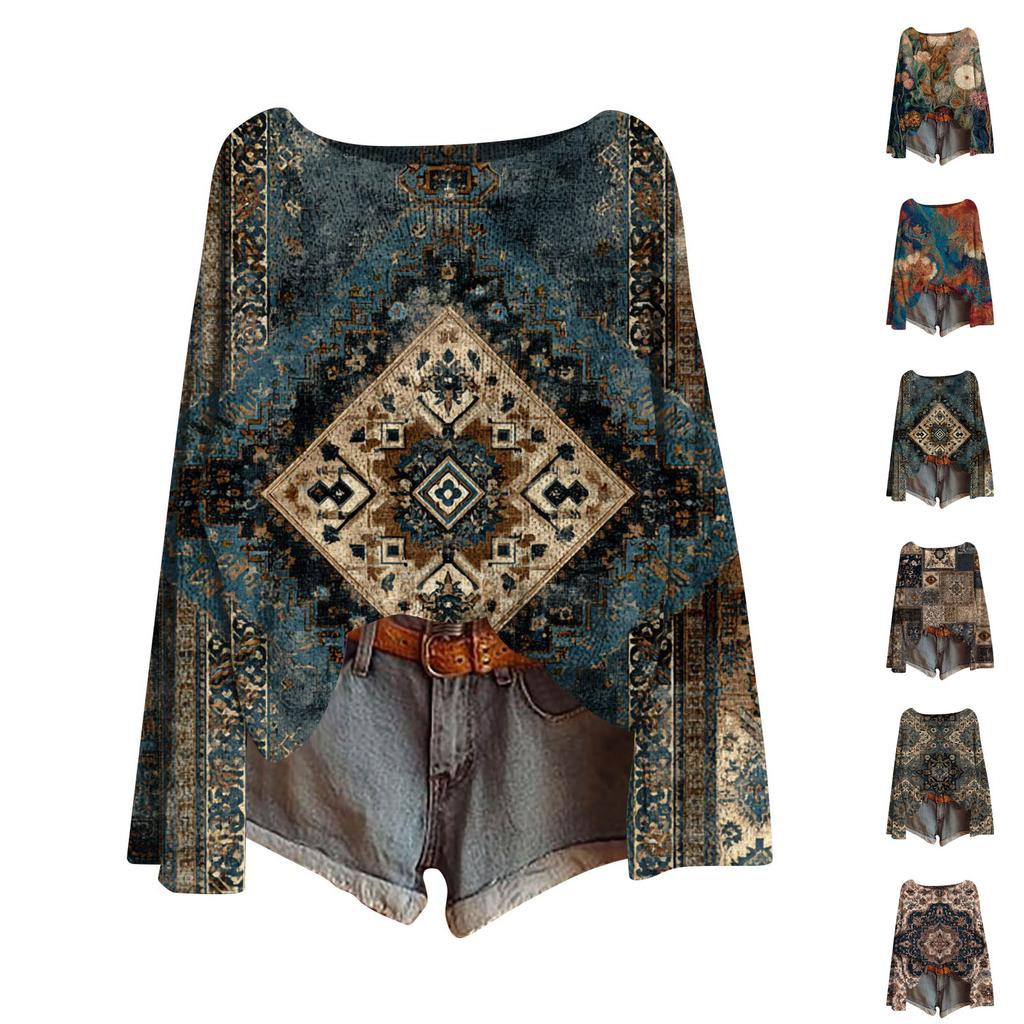 Dame Rund Hals Lett Genser Casual Langermet Strikket Pullover