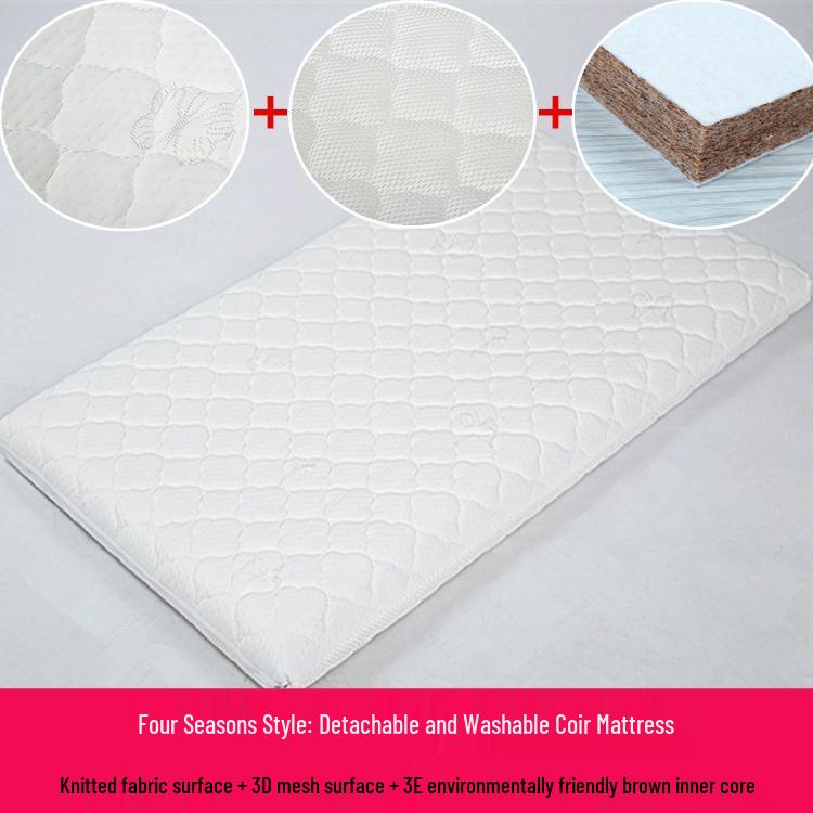 Saltea Eco-Friendly din Latex cu Fibră de Cocos pentru Bebeluși - Husa Detașabilă și Lavabilă pentru Nou-Născuți și Copii de Grădiniță