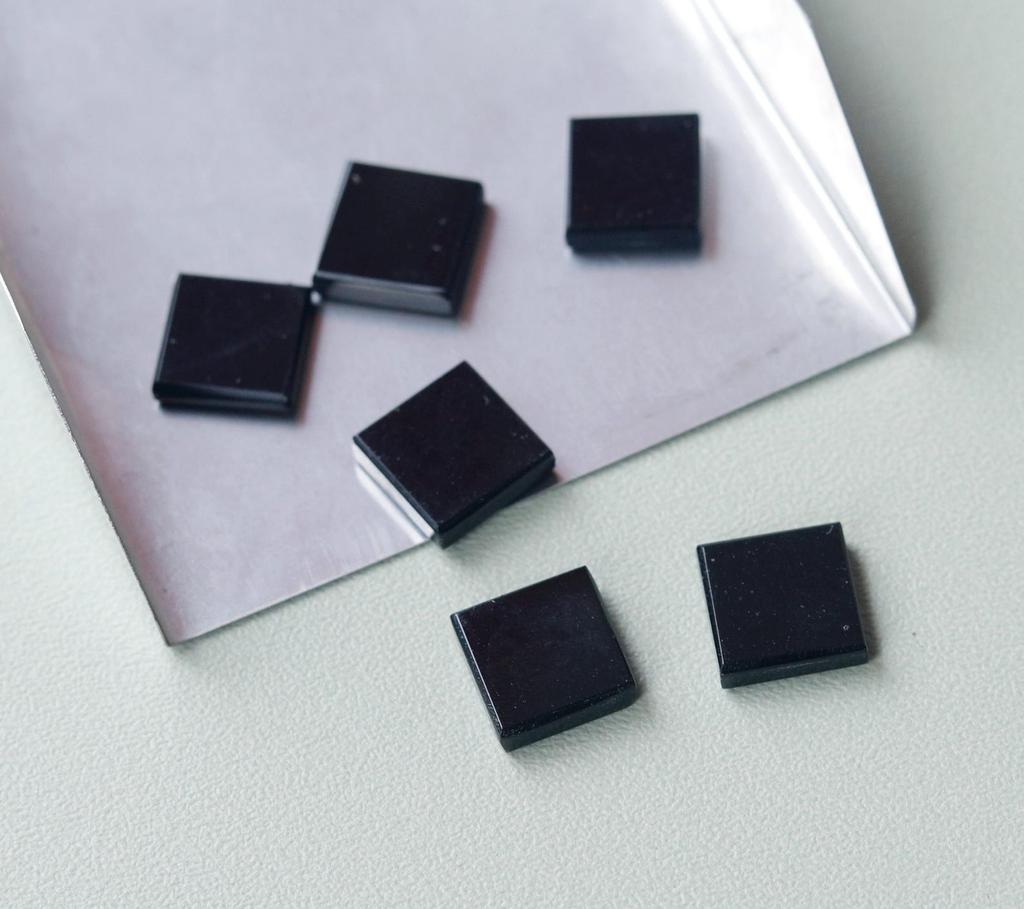 Natural Black Onyx Square Cabochon Gemstone | Polished Loose Stone for Jewelry Making