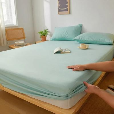 Fitted Sheet Solid Color Mattress Cover With Elastic Band Bed Sheet Single Double Queen Size Bedsheet High Quality Fit Sheet