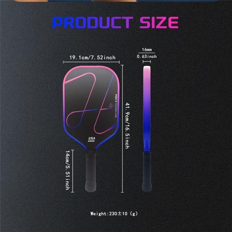 T700 Carbon MPP Thermoformed Pickleball Paddle High Control Professional Hellfire Series Racket