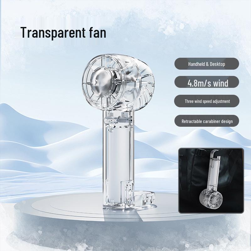 2026 Portable USB-Charged Handheld Cooling Fan with Ice Pack & Semiconductor Technology 54*51*151 mm