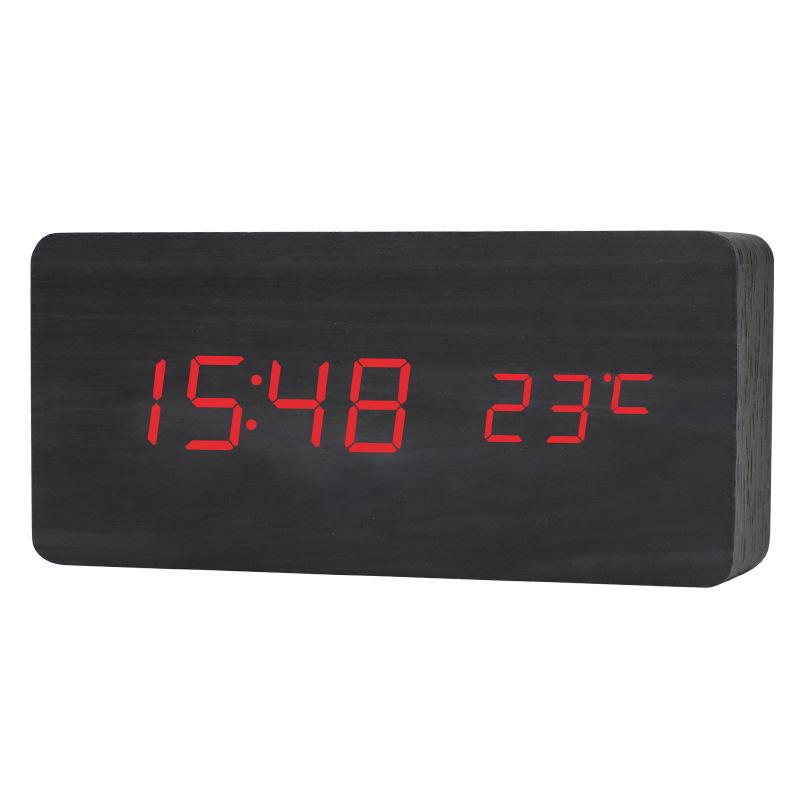 Silent LED Retro Wooden Alarm Clock - Creative and Luminous for Bedroom or Living Room