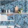 Black and Blue Brick Pattern Peel and Stick Wallpaper Self Adhesive Contact Paper Removable Waterproof Wallpaper For Furniture Renovation