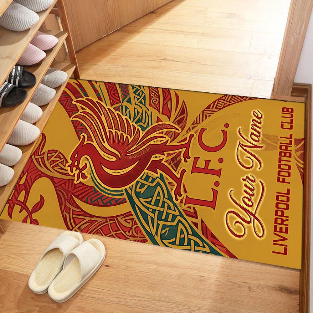 Liverpool Team Customized Name Carpet Design For Entryway Balcony Outdoor Bedrooms Antislip Rug Anime Office Decor