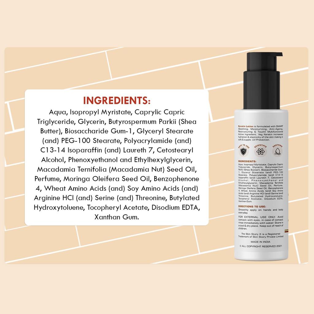 The Skin Story Moisturising Body Lotion for Women | 24Hrs Long Lasting Moisture and Hydration | Shea Butter, Moringa, & Vitamin E 100ml