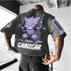 Animation Derivatives Gengar Printing T-shirt Men's and Women's Summer Oversize Loose Cotton Street Trend Top