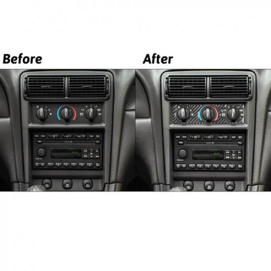 Fit For Ford Mustang 2001-2004 Carbon Fiber Interior Climate Control Cover Trim