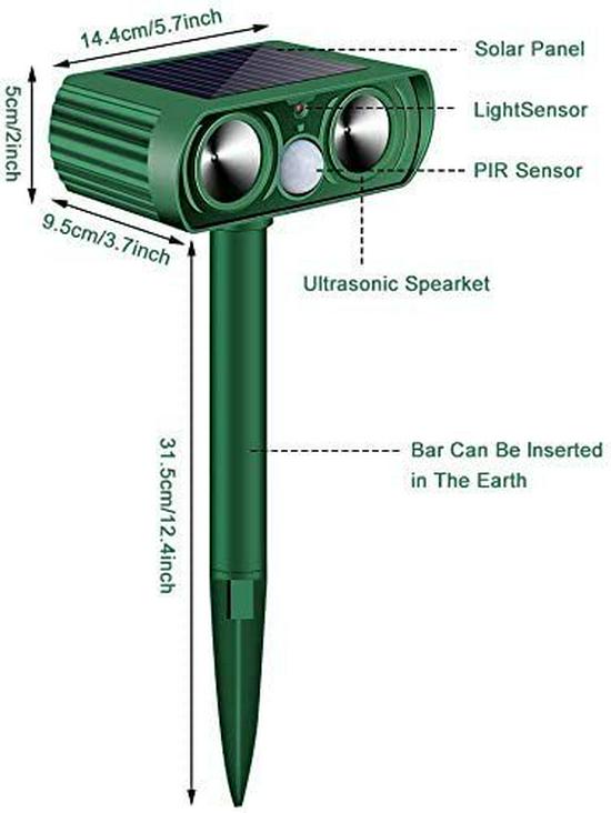 In-stock Multi-Functional Solar Ultrasonic Animal Repeller: Effective for Rats, Birds, Cats, and Dogs