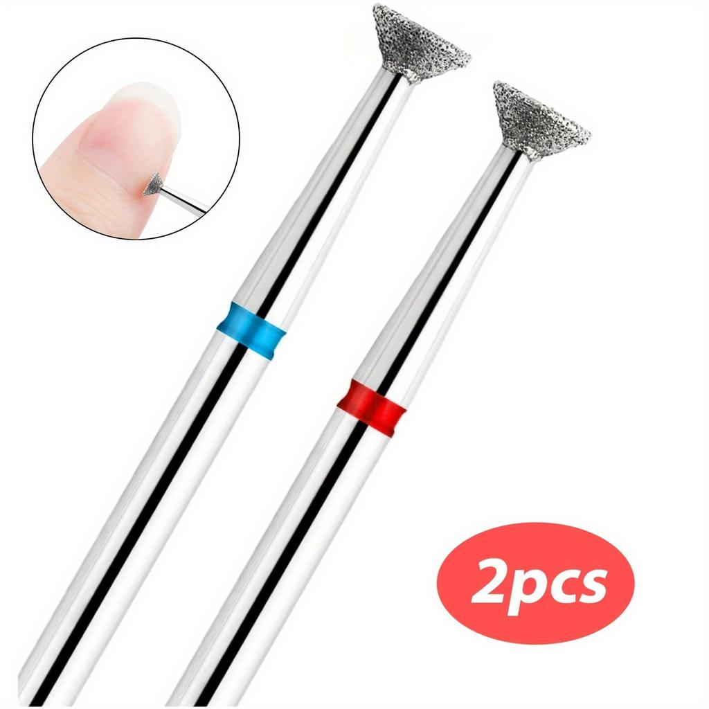 2-Pack Flying Saucer Shape Nail Grinder Durable Metal Precision Tip for Excess Glue Removal, Cuticle Care and Manicure and Pedicure Tools