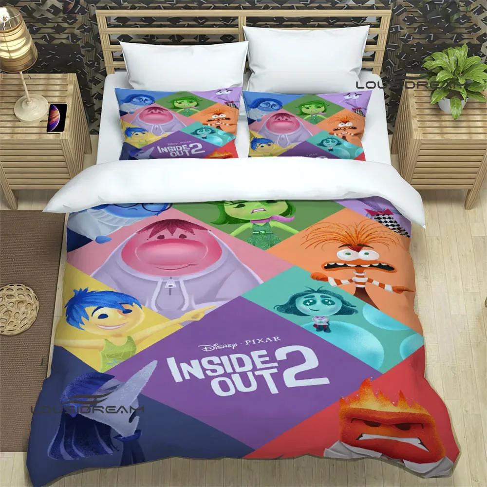 Cartoon Print Inside Out Bedding Sets Pillowcase Children Duvet Cover Bed Comforter Set Bedding Set Luxury Birthday Gift