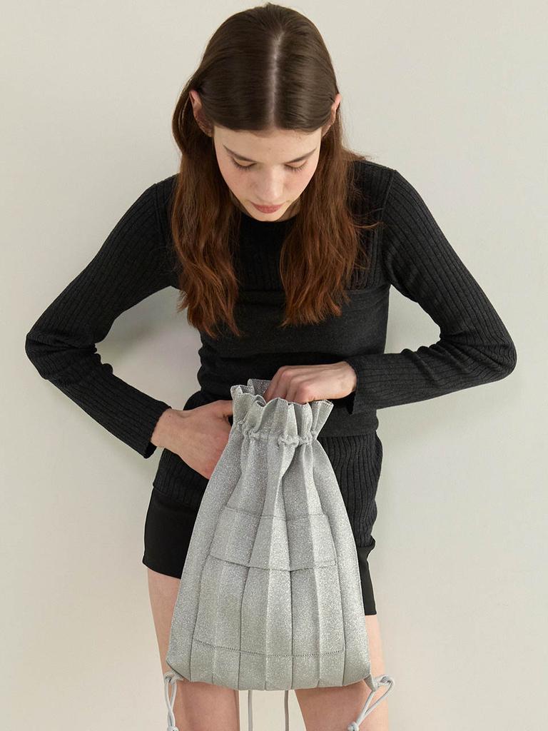 Joseph&Stacey Lucky Pleats Knit String Backpack Starry (All)