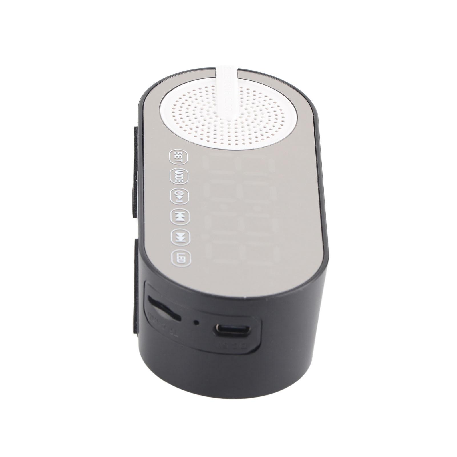 

Колонка Bluetooth з цифровим будильником, портативний малий сильний бас, дзеркало FM-будильник, чорний