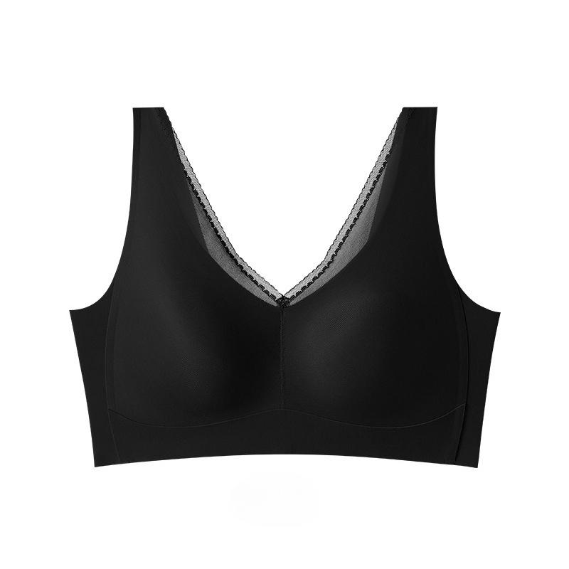Premium Pearl Satin Triangle Cup Bra, Soft Skin-friendly Side Support Anti-Sagging Fixed Cup Elegant Women's Lingerie
