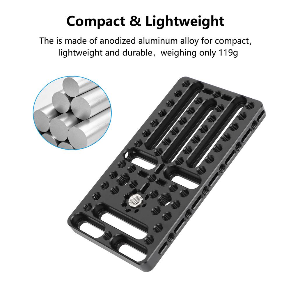 HDRIG Multi-Purpose Perforated Cheese Plate with 1/4" & 3/8" Threaded Holes for Mounting Extensions 3973