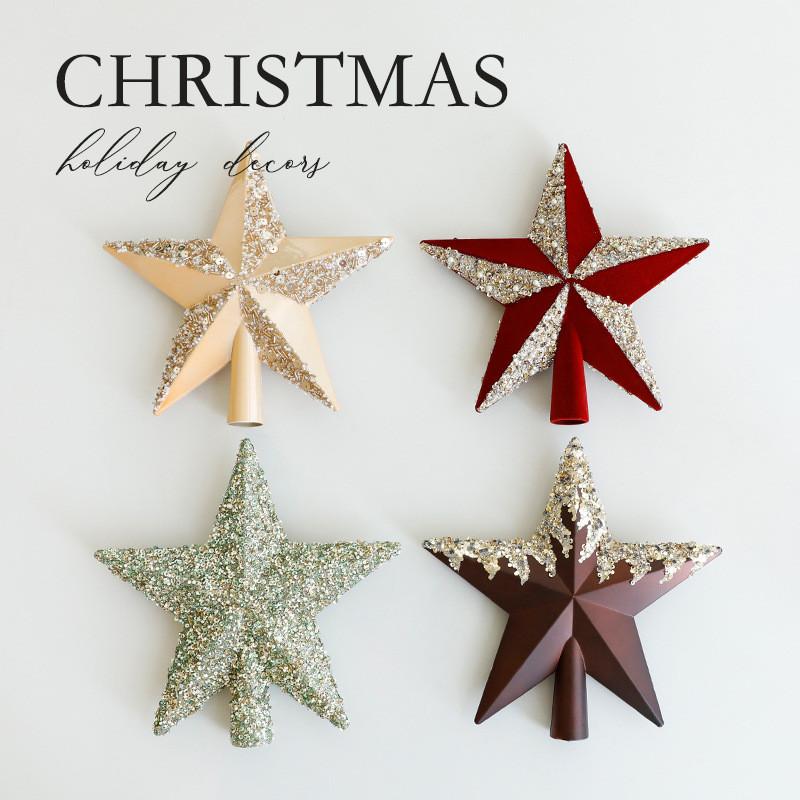 Shining Christmas Tree Star Decor Element For Festive Scene Styling And Gift
