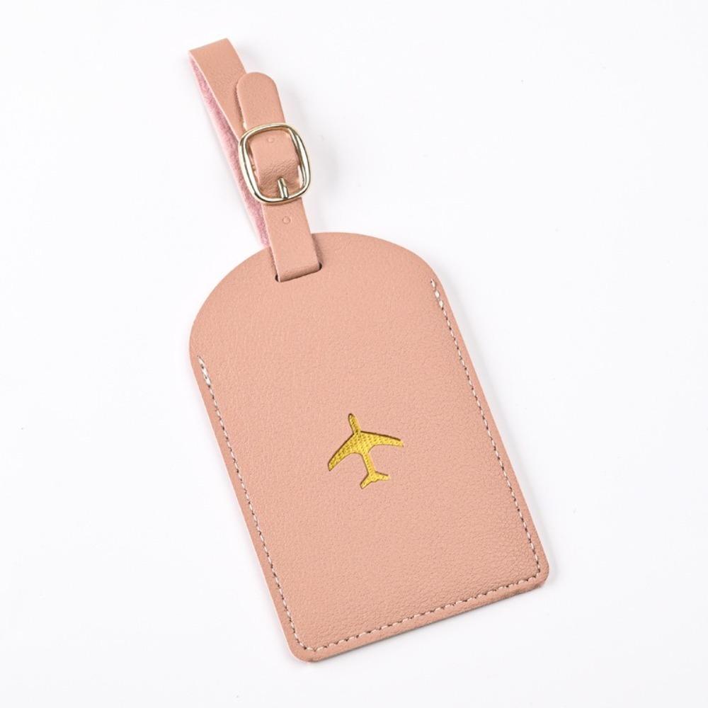 New Portable Luggage Tag Leather Universal Boarding Bag Tag with Signature Paper Voyage Accessories Travel