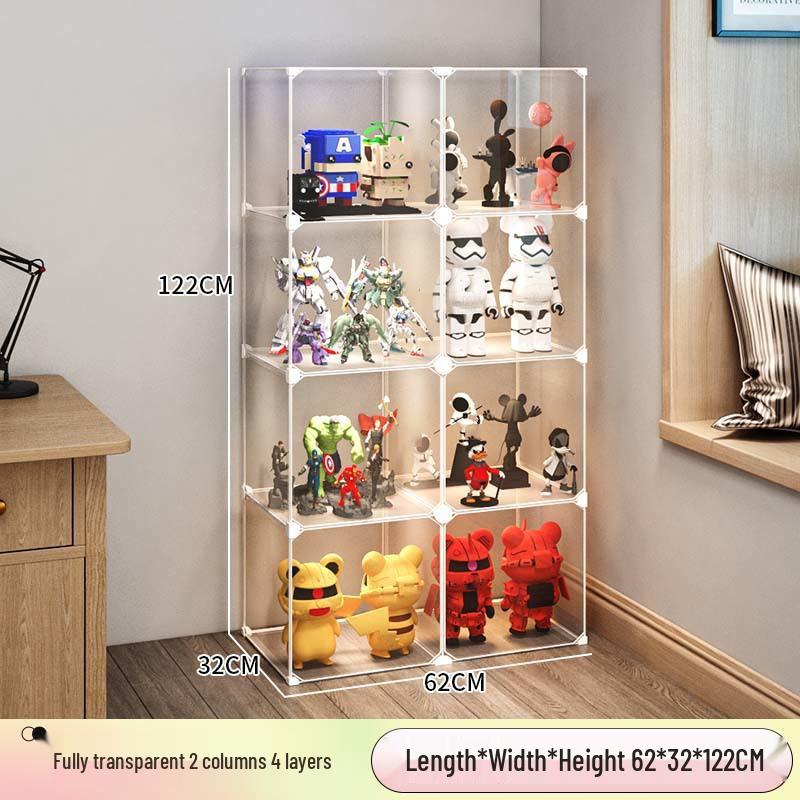 Transparent Lego Brick Display Cabinet: Dustproof Acrylic Storage for Figurines
