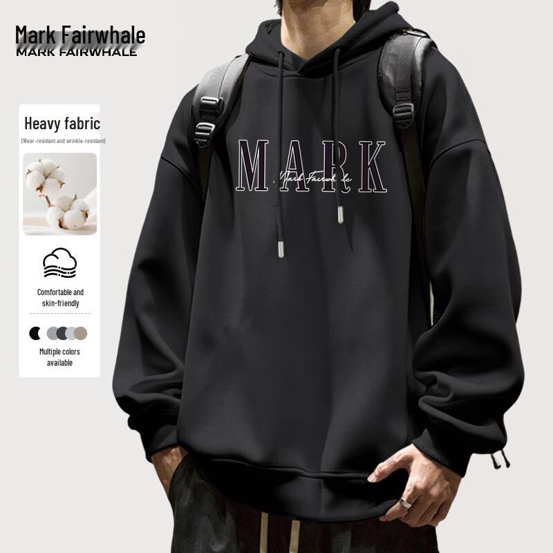 

Mark Fairwhale Men s Letter Print Hooded Sweatshirt M