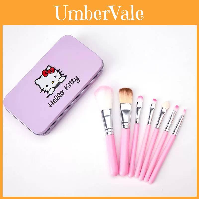 Hello Kitty Beauty Brush Pack With Soft Synthetic Bristles For Eye And Face Makeup Application