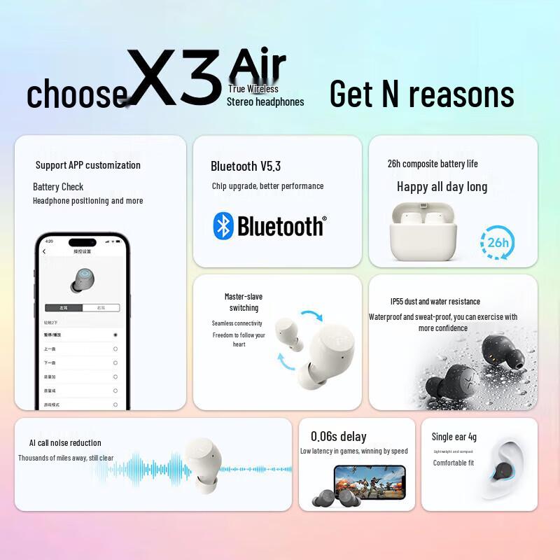 Edifier X3 Air True Wireless Bluetooth Earbuds