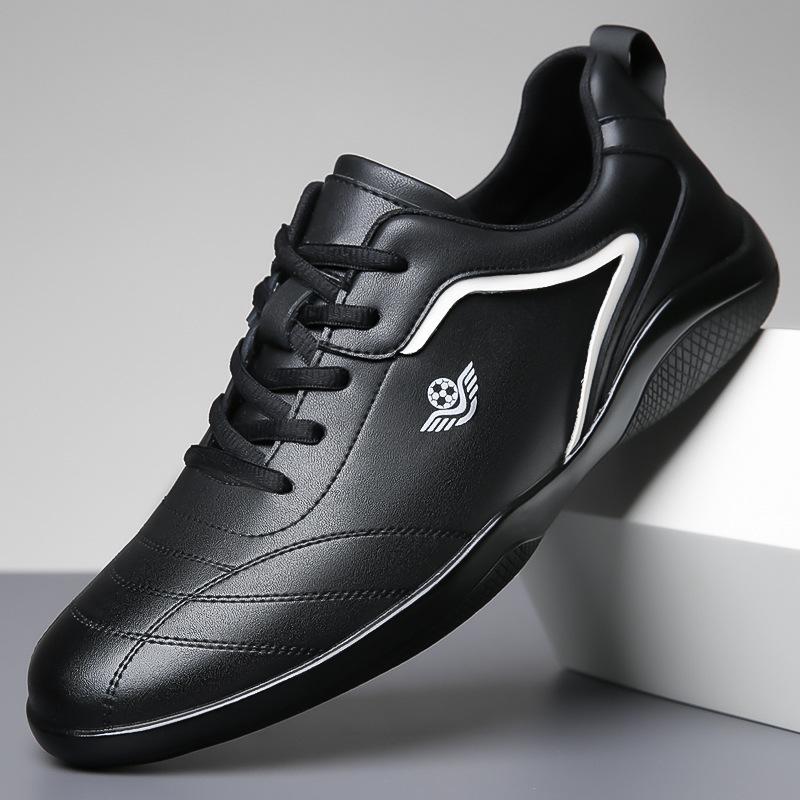 

2025 весна и осень новые мужские повседневные кожаные туфли мужские спортивные кожаные белые туфли на шнуровке мужские туфли 9876 44 чёрный