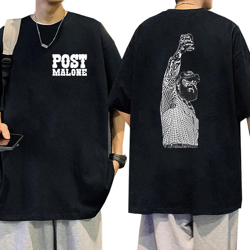 Singer P-Posts M-Malones Print Graphic TShirt Men Hip Hop Fashion Short Sleeve Tshirt Retro Oversize Women Cotton Tee Streetwear