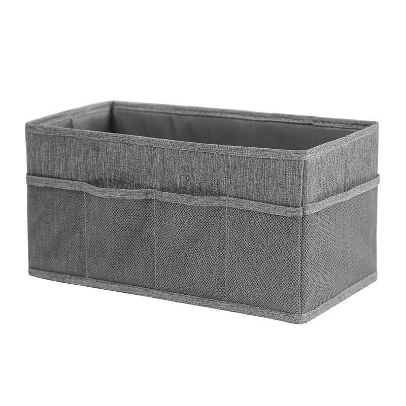 Foldable Fabric Desktop Storage Box with Compartments Cosmetic, Jewelry Sundries Organizer