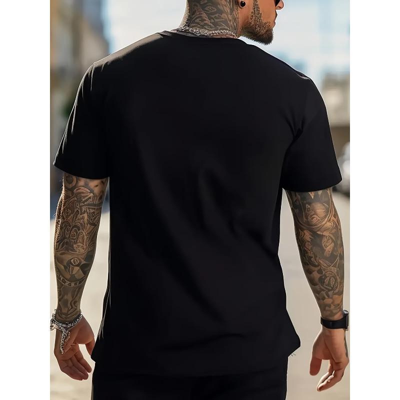 European Size Pigeon State Dual Interest Graffiti American Trendy Brand Design Sense Letter Pattern Short Sleeve T-Shirt High Street Couple Clothes