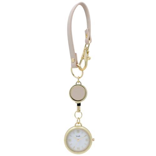Fieldwork SO Saule Women s Analog Pocket Watch with Keychain, Solar Charging, White, ASS178-1