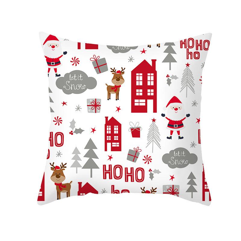 Happy New Year Merry Christmas Pillow Cover Case Home Living Room Sofa Backrest Bedding for Home