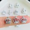 50 Pcs Mini Multiple Styles Of Silver Crowns Series Nail Art Flatback Resin Figurines Diy Atures Scrapbook Decor Crafts A137