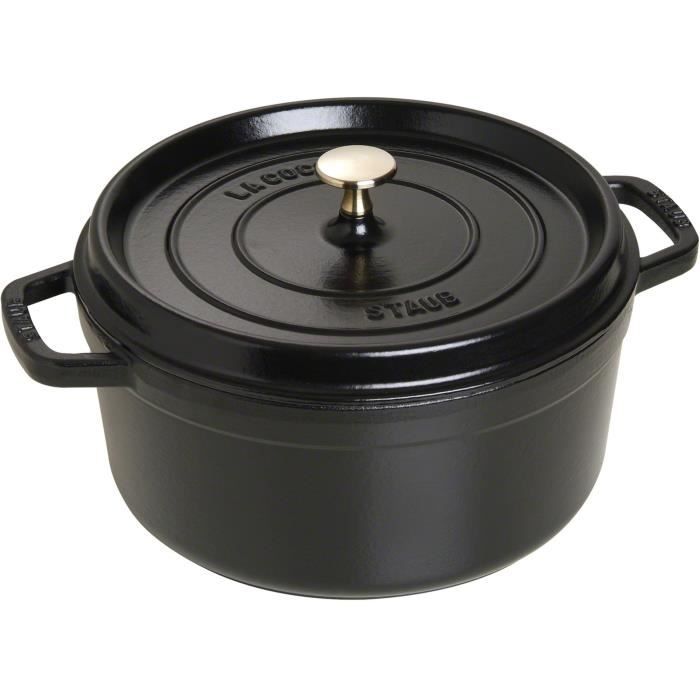 STAUB 405093100 - Cocotte ronde - Ø 26 cm - Noir mat