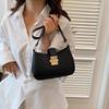 Ladies Trendy Vintage Underarm Bag Solid Color PU Leather Shoulder Bags Fashi Simple Handbag Female Purse