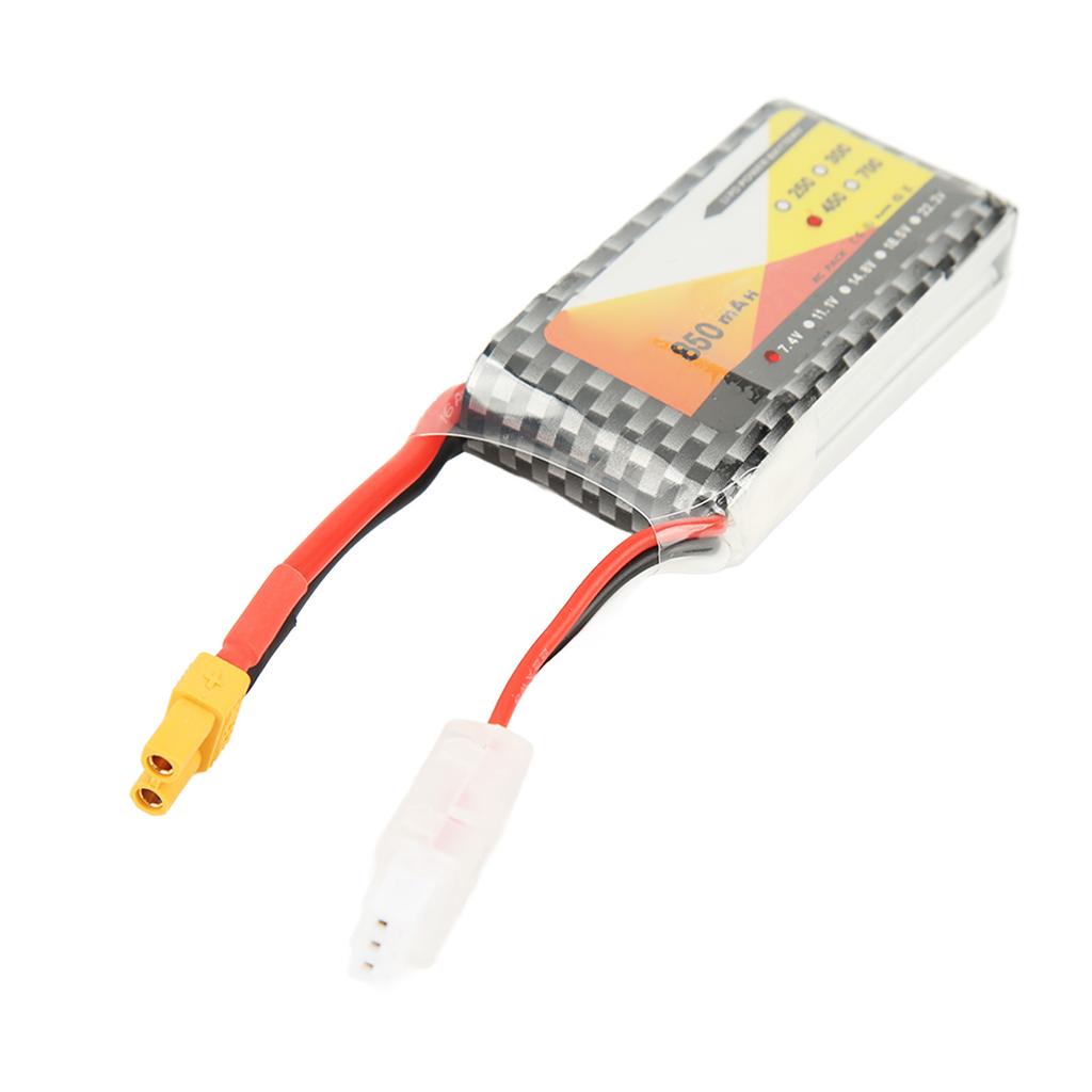 7.4V 850mAh 45C 2S Lipo Battery with XT30 Plug Replacement Accessory for FPV RC Racing Car Quadcopter