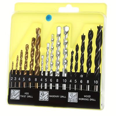Wood Drill Bit Set 2mm 3mm 4mm 5mm 6mm 8mm 10mm Metal Drill Bit Carbide Tip Flat Shank Drill Concrete Stone Bricks