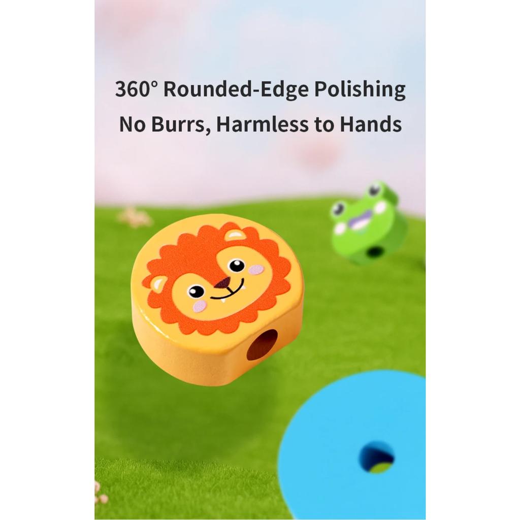 Wooden Rainbow Animal Stacker Gift Fine Motor Skill Sorting & Stacking Toys Geometric Stacker for Boys and Girls Baby Toddlers