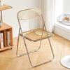 Trendy Clear Acrylic Folding Chair - Simple, Thickened Design for Makeup, Dining, or Home