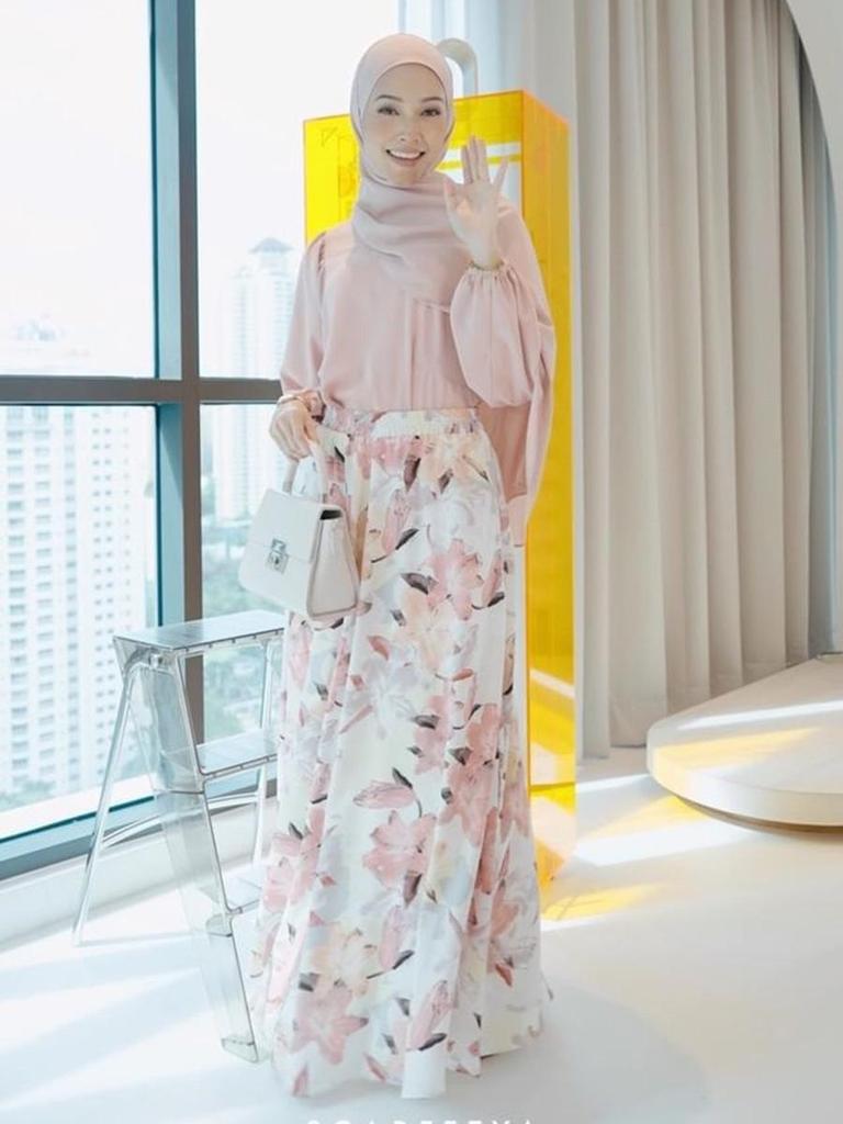 Middle Eastern & Southeast Asian Print A-Line Mid-Length Skirt