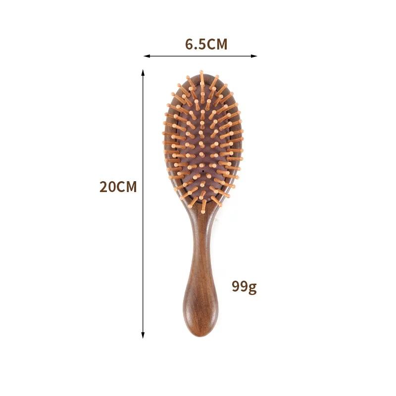 Durable High-End Solid Natural Wood Hairbrush for Women Salon Use Skin-Friendly Compact Styling Tool with Air Cushion