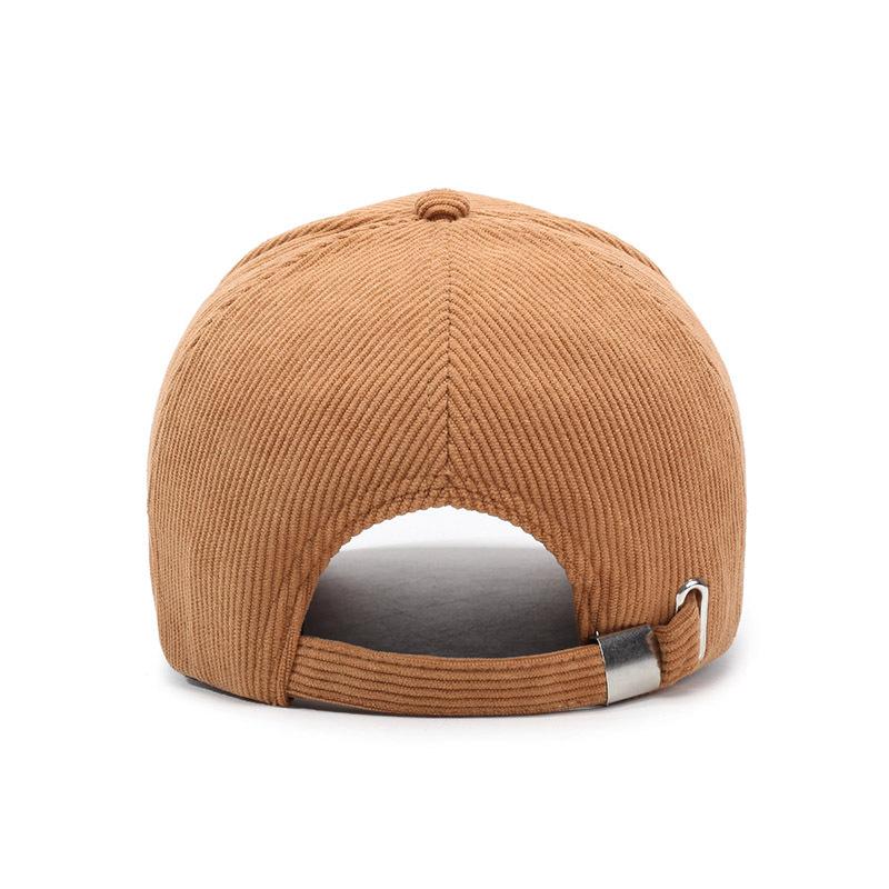 New Autumn and Winter Corduroy Solid Color Baseball Hat Outdoor Simple Casual Letter Duck Tongue Cold Warm Men and Women Hat