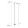 350166 vidaXL Cloison de séparation 4 panneaux Blanc 160x220 cm Tissu