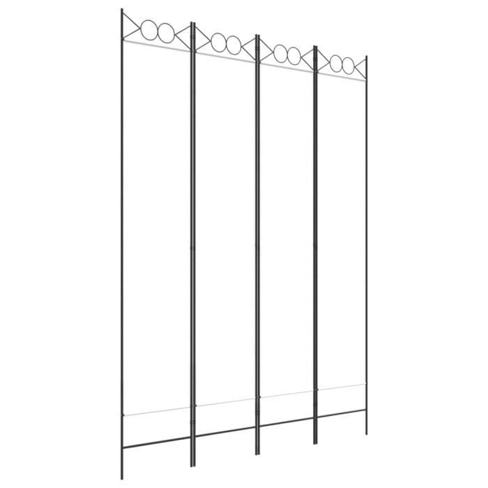 350166 vidaXL Cloison de séparation 4 panneaux Blanc 160x220 cm Tissu